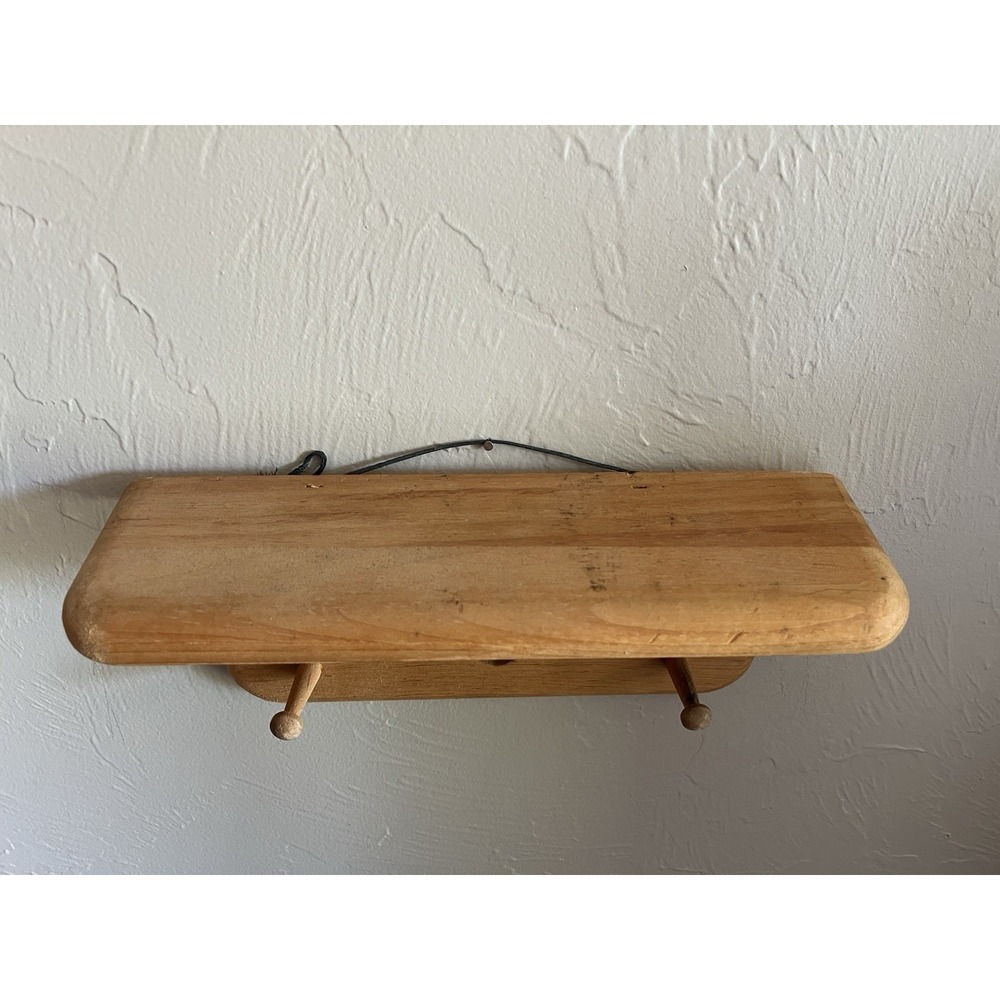 Heart Cut Out Wood Shelf Small Trinket Wall Hanging Peg Board Cottagecore Vtg - Picture 3 of 12